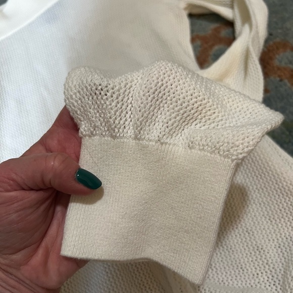 Sweaty Betty Enliven one shoulder knit white tunic  size small - Picture 5 of 6